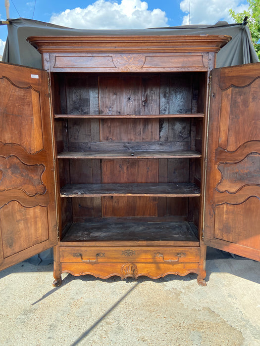 LARGE PEG CONSTRUCTED WALNUT ARMOIRE