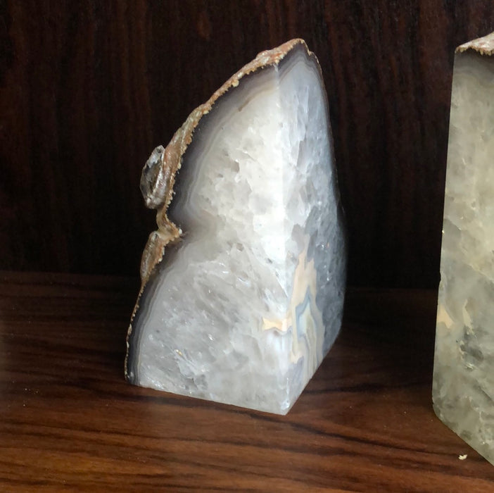 PAIR OF GEODE BOOKENDS