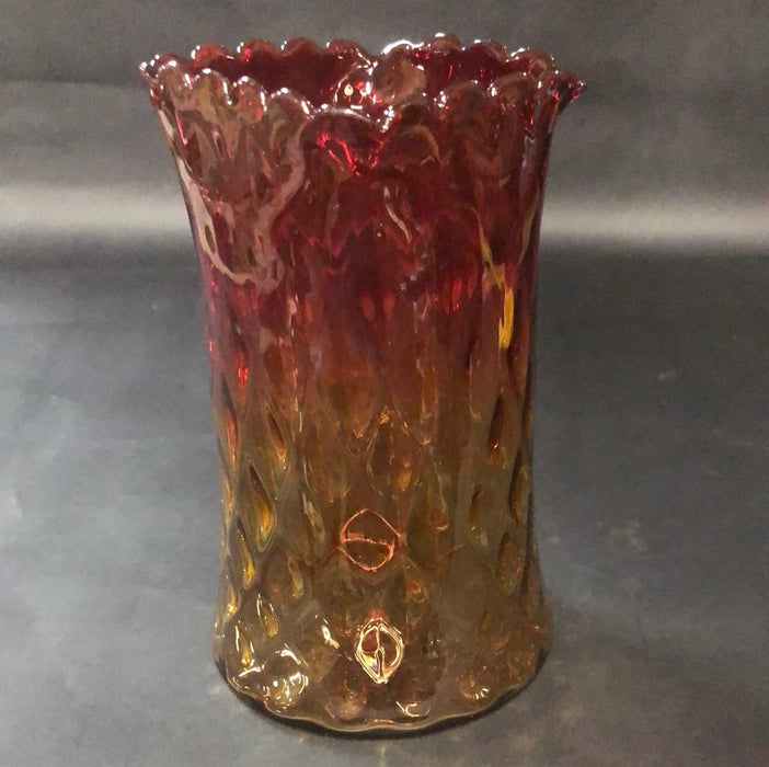 HANDBLOWN AMBERINA VASE