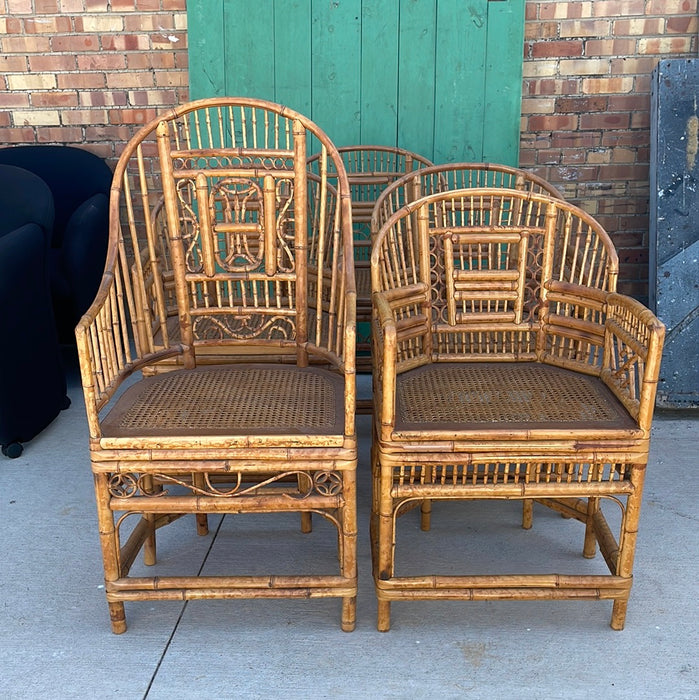 SET OF 5 BAMBOO ARMCHAIRS