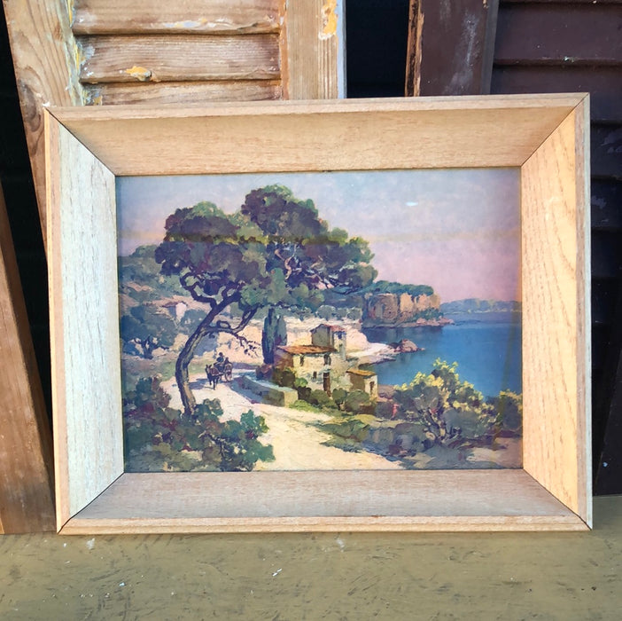 SMALL FRAMED PRINT OF A SEASIDE HOME