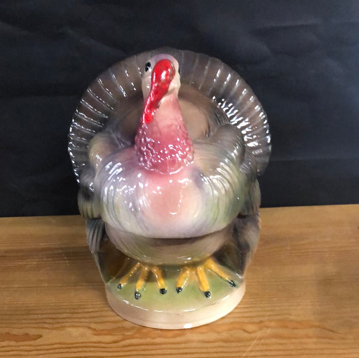 LARGE HAND PAINTED TURKEY JAR