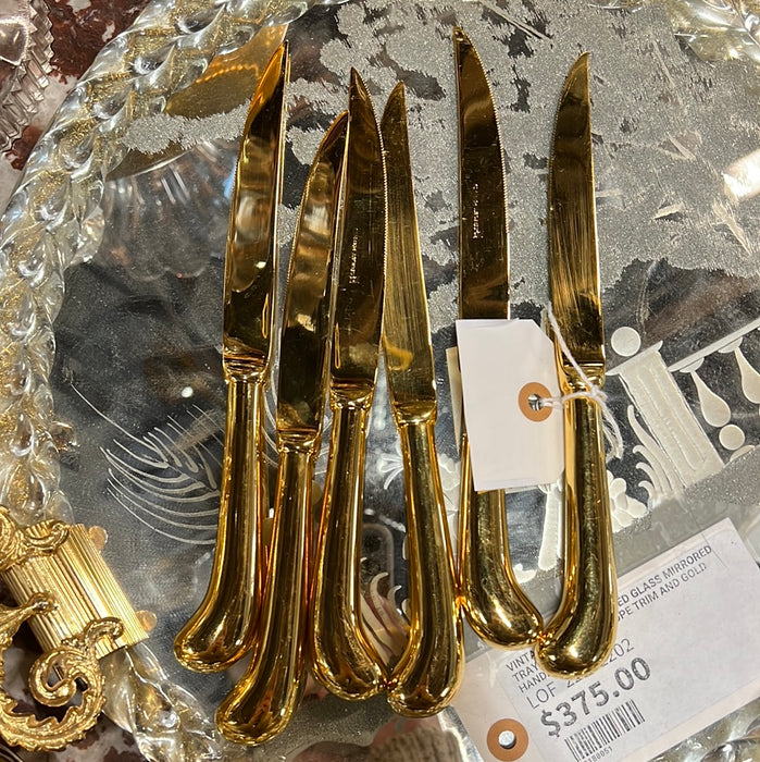 SET OF 6 STANLEY ROBERTS GOLDEN KNIVES