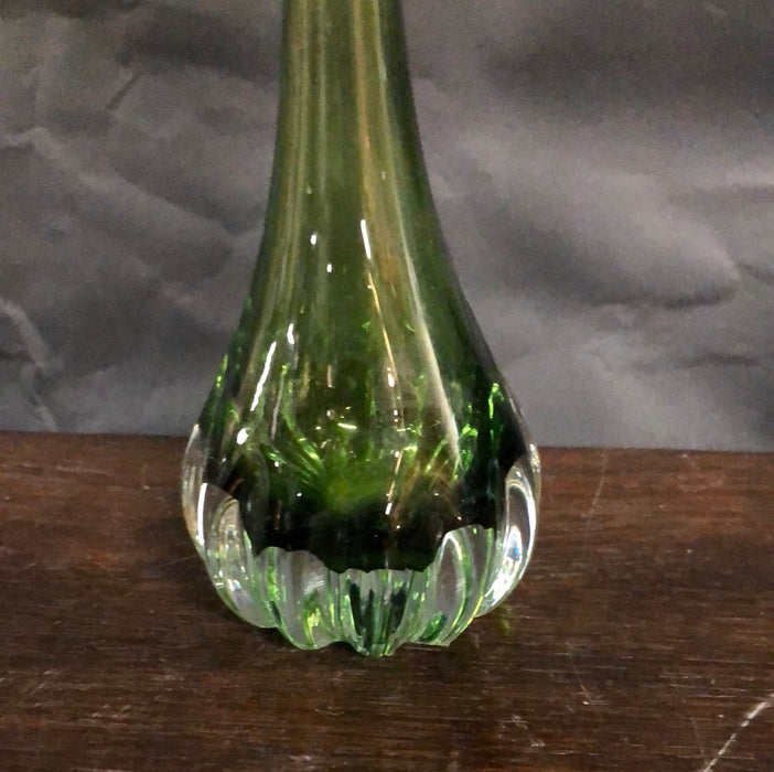 TALL GREEN ART GLASS VASE