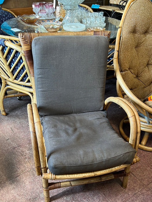 BAMBOO LOUNGE ARM CHAIR WITH BROWN CUSHION