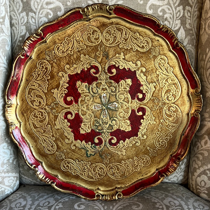 LARGE ROUND FLORENTINE TRAY