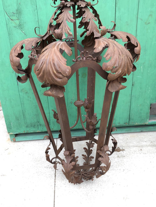 LARGE BROWN METAL LANTERN