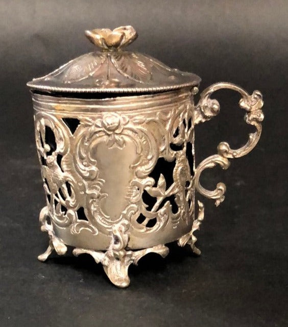 SILVER MUSTARD POT