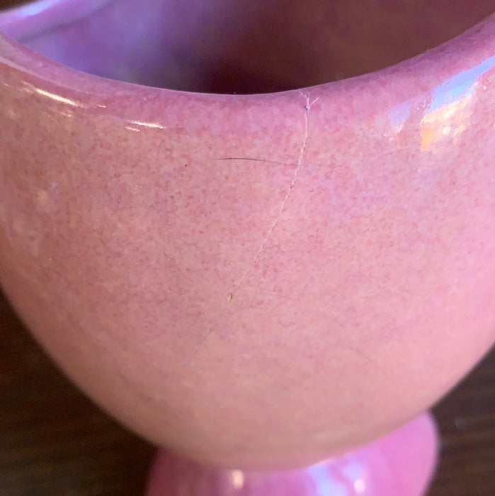 MAUVE PINK ODD SHAPED PLANTER - REPAIRED