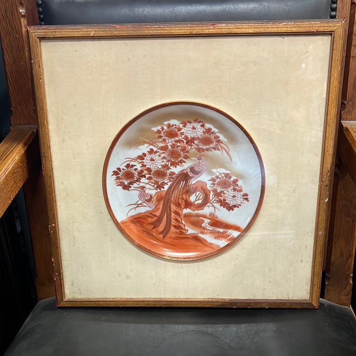 JAPANESE FRAMED BIRD PLATE