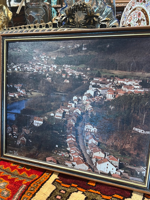 AERIAL PRINT OF FRENCH TOWN - ON CANVAS