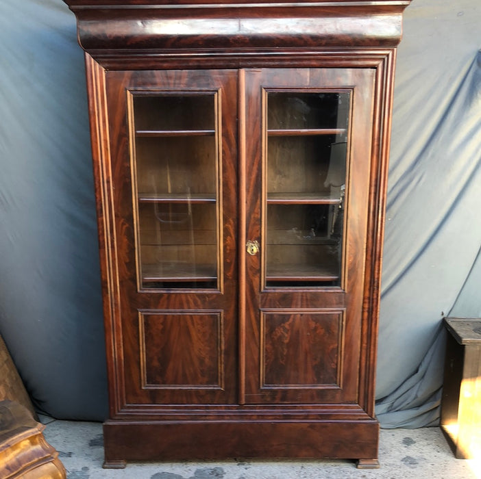 LOUIS PHILIPPEFIGURED MAHOGANY BOOKCASE AS FOUND