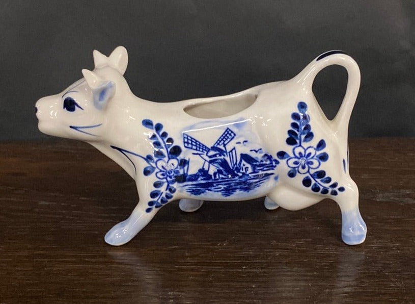 DELFT FLORAL COW PITCHER