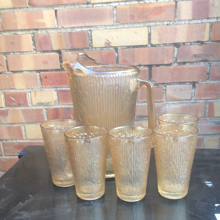 CARNIVAL GLASS LEMONADE SET