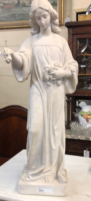 SMALL MARBLE CAST STATUE OF GIRL