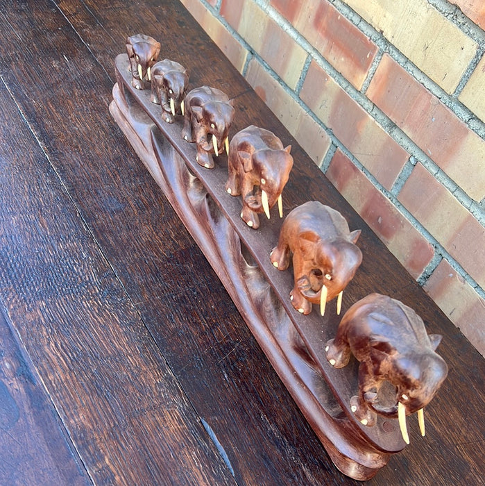 CARVED ELEPHANT TRAIN