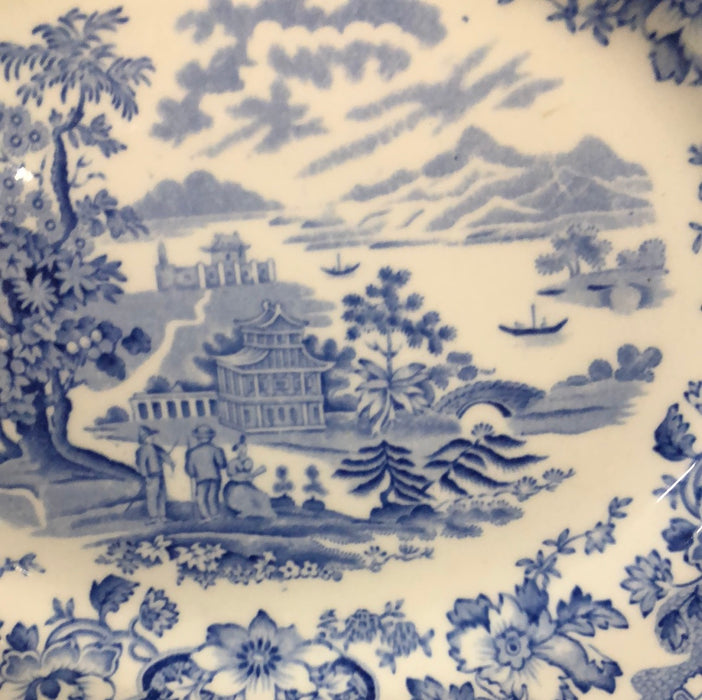 SMALL OVAL ENGLISH TRANSFER PLATTER - ASIAN SCENE