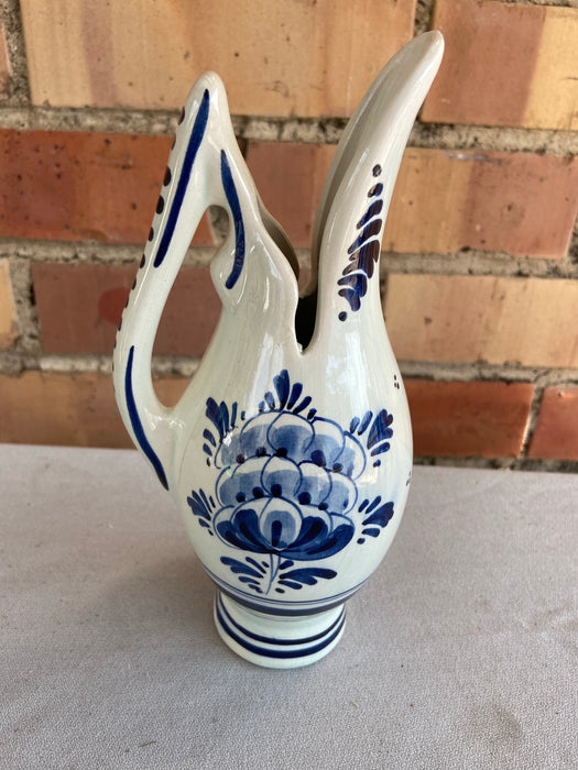 NARROW SPOUT FLORAL DUTCH PITCHER