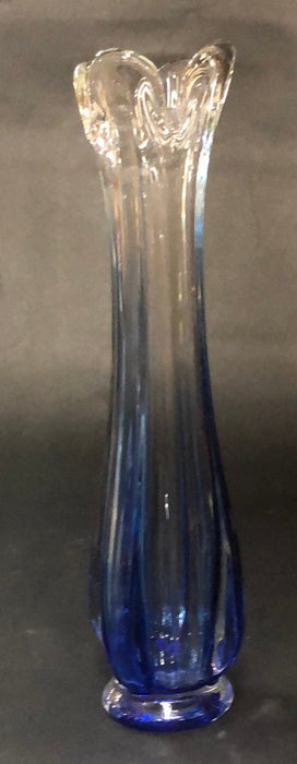 BLUE GLASS BUD VASE