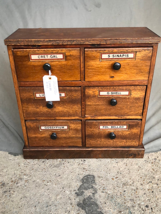 SMALL SIX DRAWER APOTHECARY CABINET