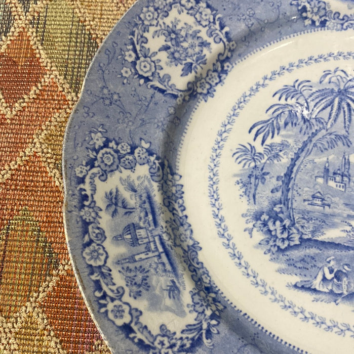 RIDGEWAY'S ORIENTAL MOTIF LIGHT BLUE TRANSFERWARE PLATE