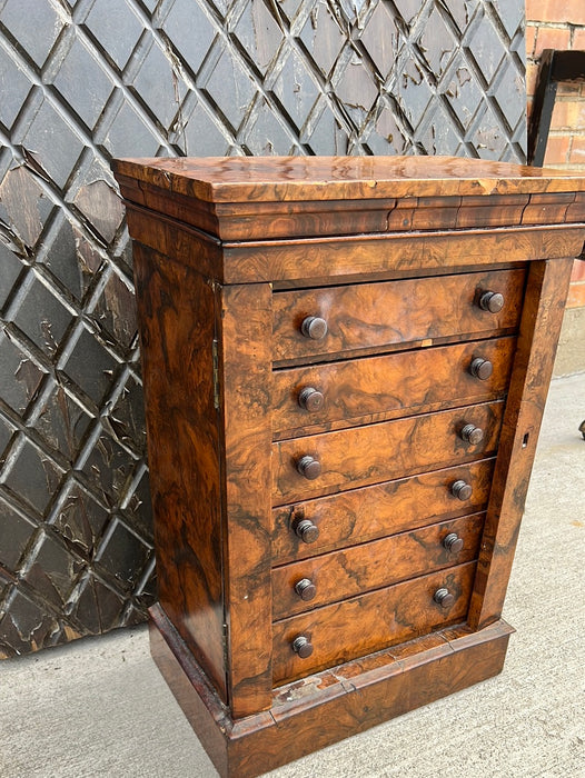 19TH CENTURY EMPIRE STYLE BURLED JEWELRY CHEST