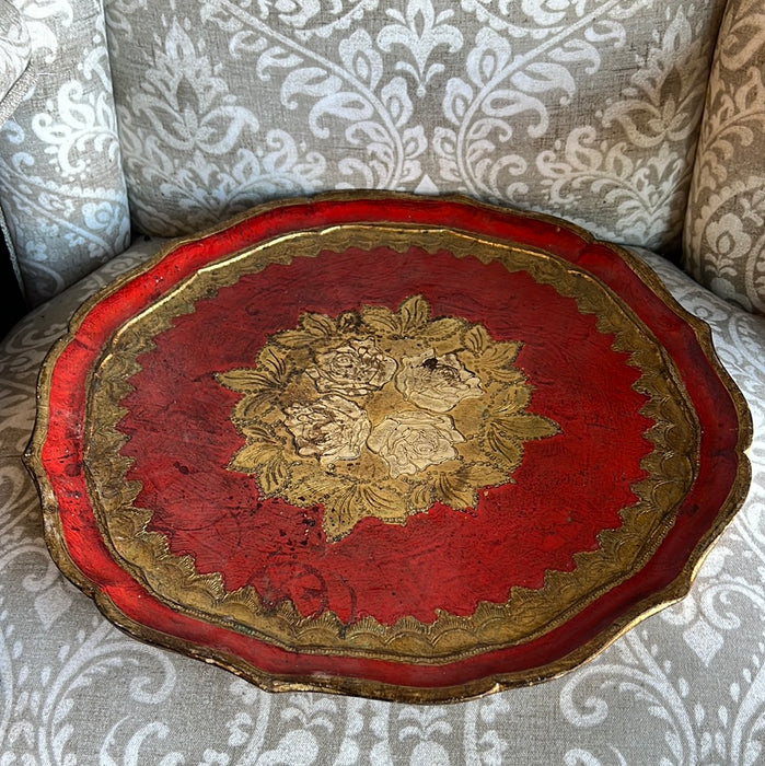 LARGE ROUND FLORENTINE TRAY