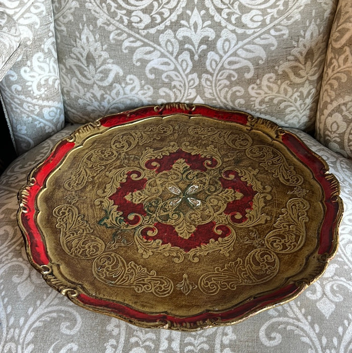 LARGE ROUND FLORENTINE TRAY