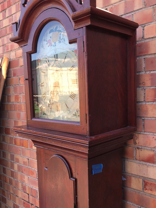 EARLY GRANDFATHER CLOCK WITH FAUX GRAIN