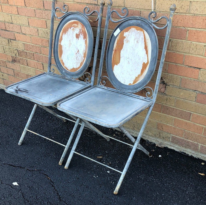 PAIR OF ZINC FOLDING CHAIRS