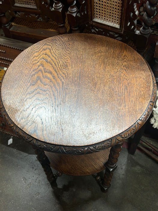 ROUND ENGLISH OAK 2 TIER TABLE