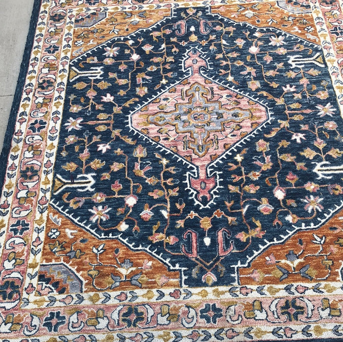 BLUE PINK AND ORANGE 8' X 10' RUG