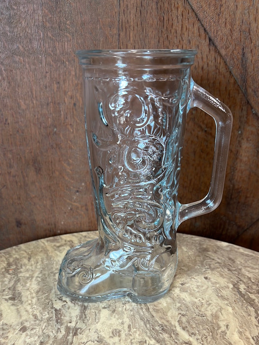 GLASS COWBOY BOOT STEIN