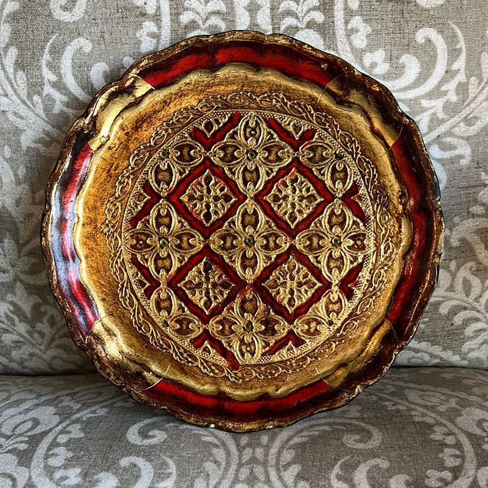 SMALL ROUND FLORENTINE TRAY