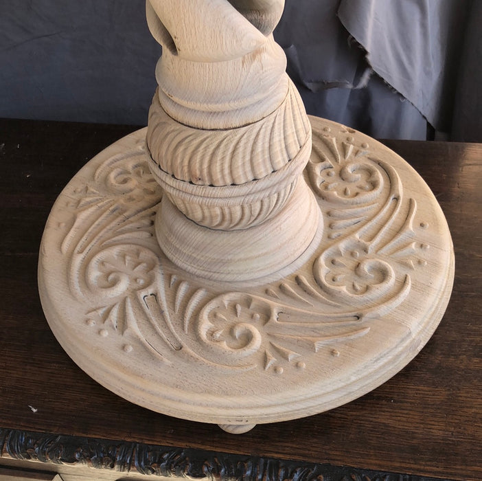 RAW OAK BARLEY TWIST PEDESTAL