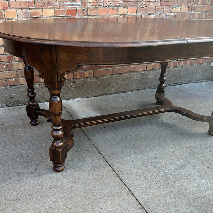 Rustic Oval Table OAK RUSTIC OVAL DINING TABLE WITH LEAVES — Lots of Furniture