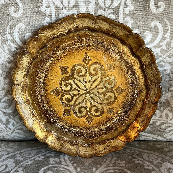 SMALL ROUND FLORENTINE TRAY