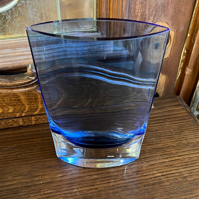 COBALT BLUE HAND BLOWN GLASS VASE