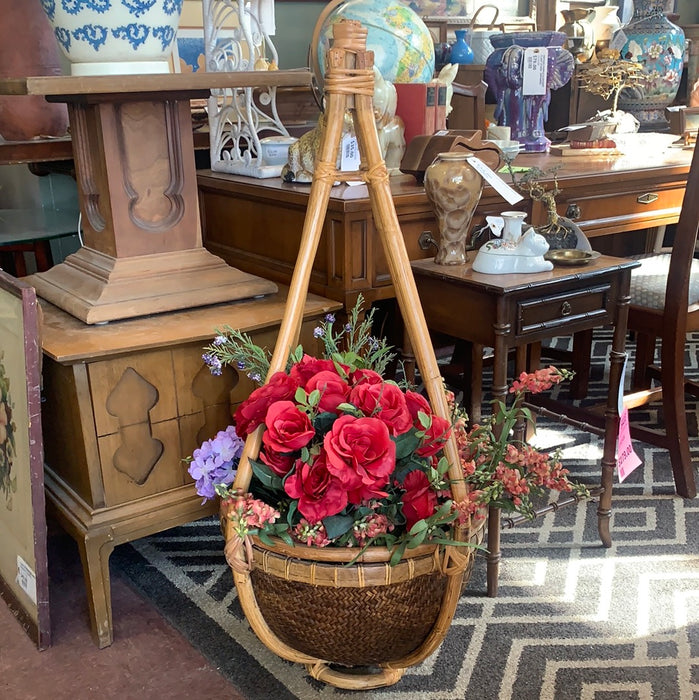 LARGE RATTAN PLANTER BASKET