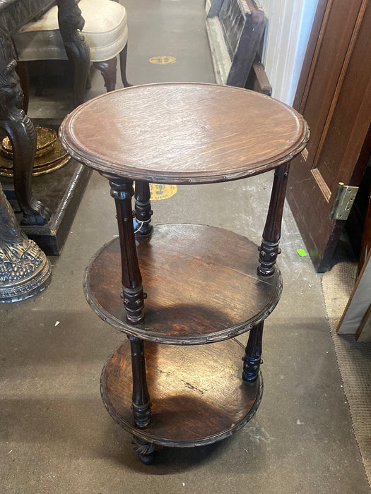 SMALL ROUND OAK FRENCH TIERED DESSERT TABLE