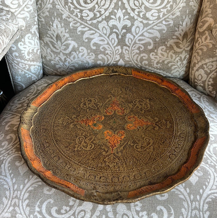 LARGE ROUND FLORENTINE TRAY