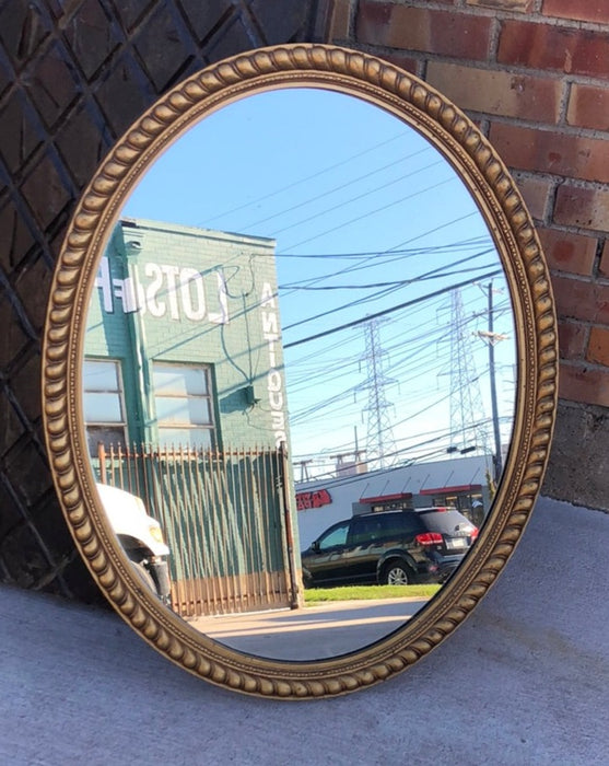 OVAL GOLDEN FAUX ROPE TRIM MIRROR