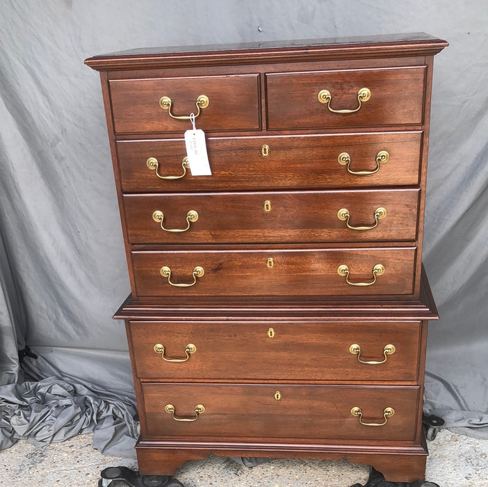 FEDERAL STYLE MAHOGANY CHEST ON CHEST-NOT OLD