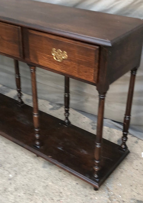 SHALLOW DARK OAK CONSOLE ON LEGS