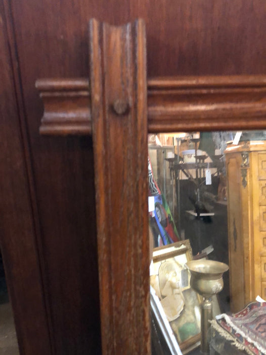 LARGE OAK ARTS AND CRAFTS MIRROR