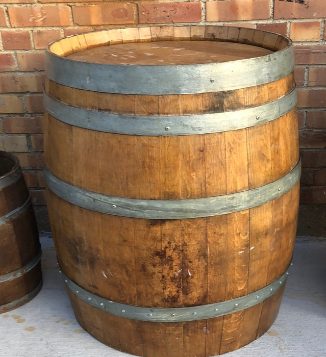 LARGE OAK BARRELL TABLE