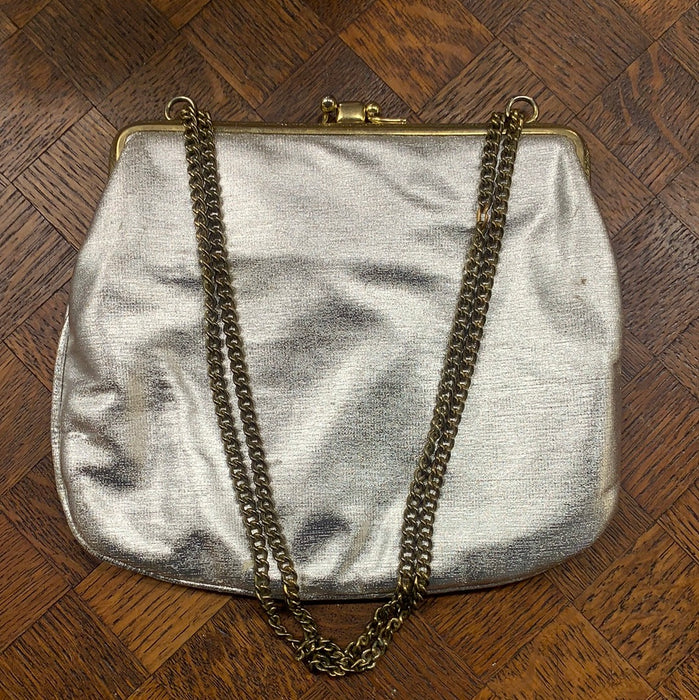 SILVER METALIC EVENING PURSE