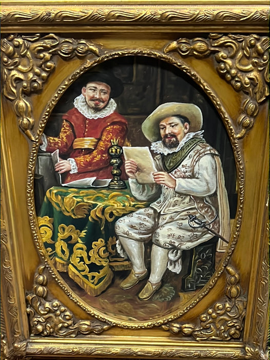 OIL PAINTING OF TWO FRENCH NOBLEMEN