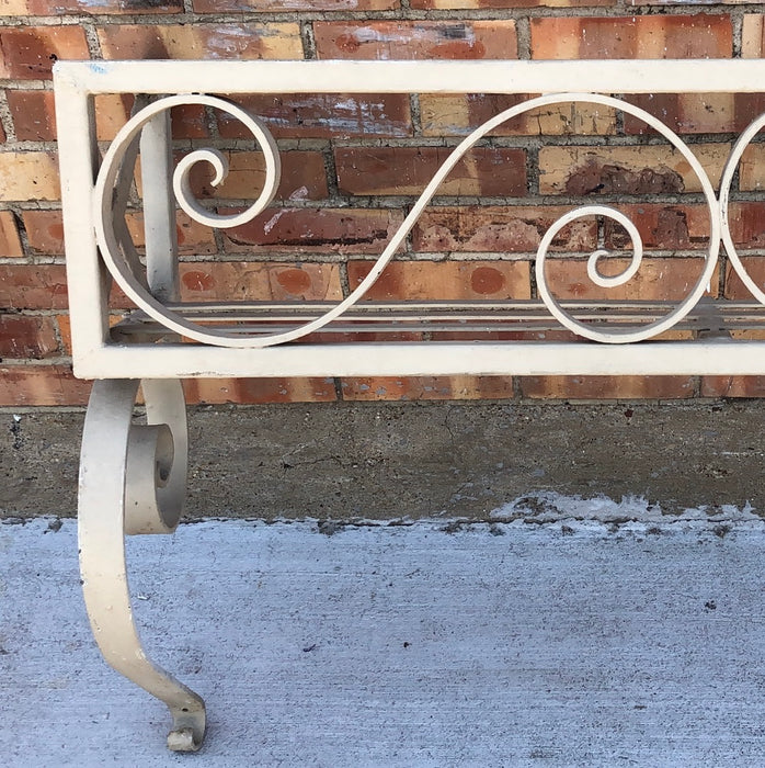 IVORY PAINTED WROUGHT IRON HANGING UNDER WINDOW FLOWER BOX