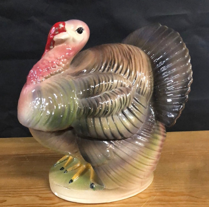 LARGE HAND PAINTED TURKEY JAR